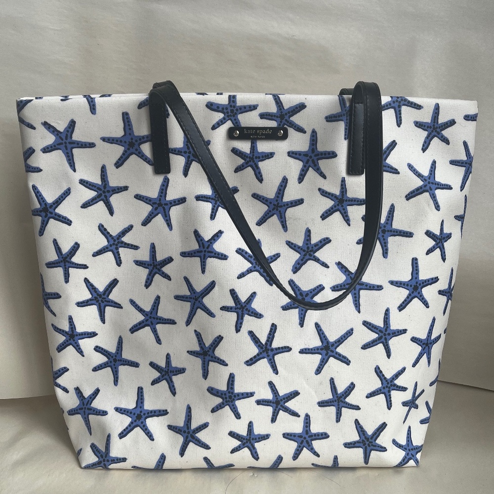 Kate Spade Dancing Starfish Bon Shopper Under the Sea Nautical Tote Shoulder Bag